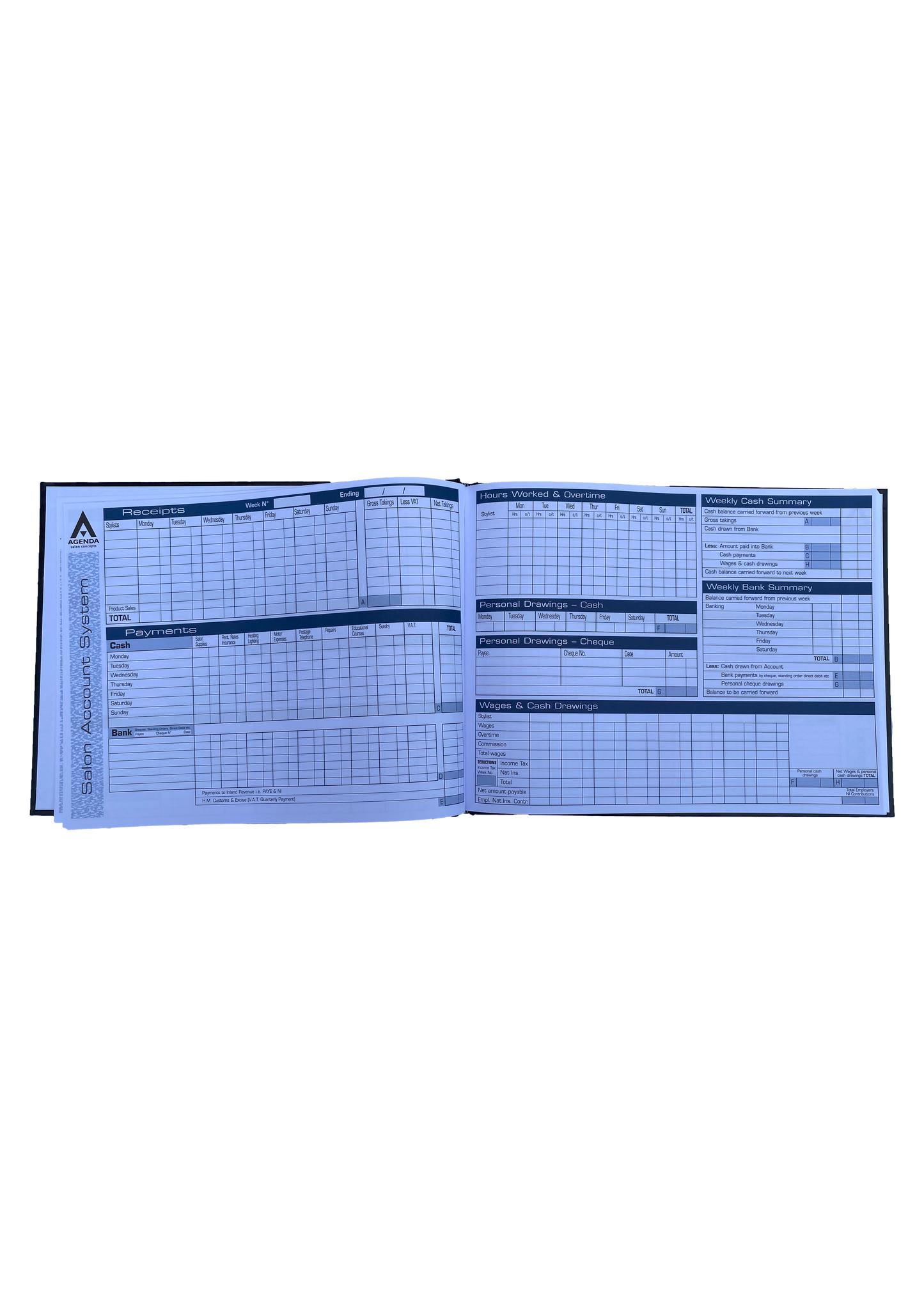 Agenda Salon Concepts Salon Account Book