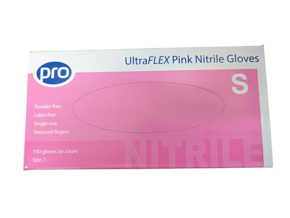 UltraFLEX pink nitrile gloves