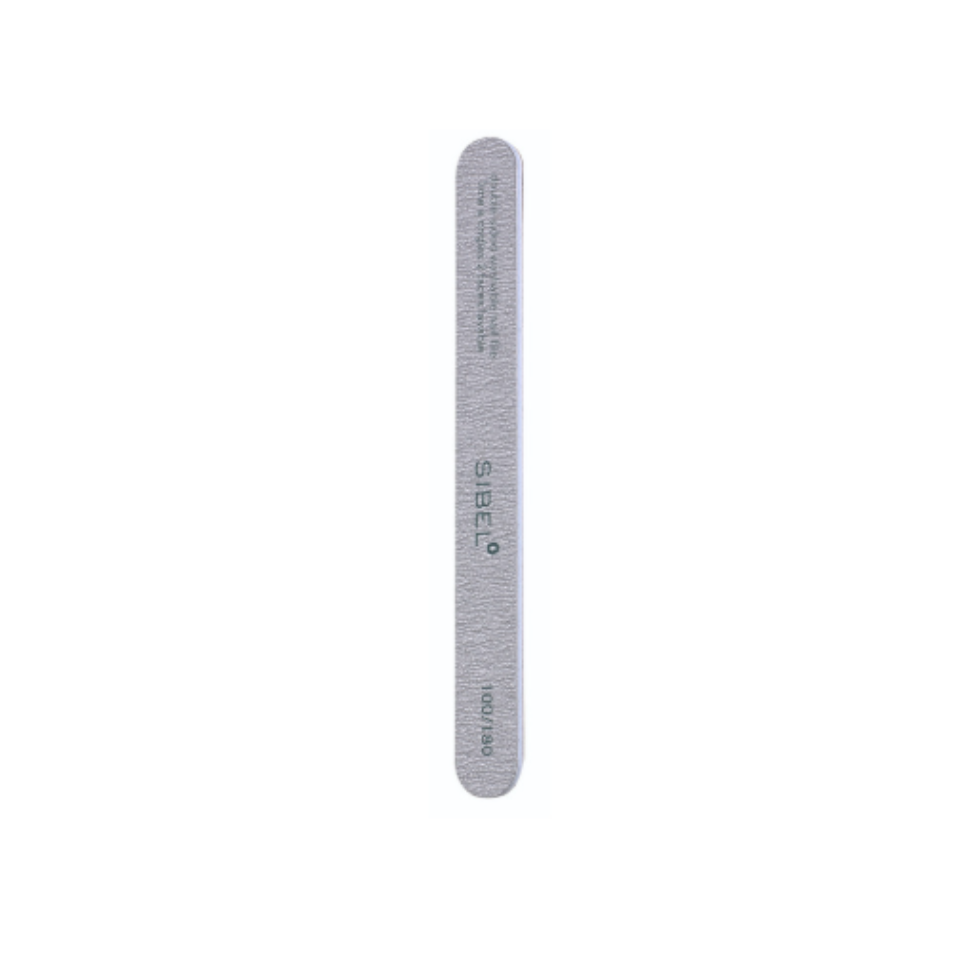 SIBEL Emery nail file 2 way straight zebra 100/180 grit 10pcs