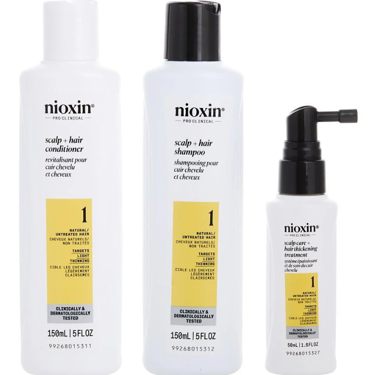 Nioxin Scalp and Hair Thickening System 1 for Natural Hair with Light Thinning Kit