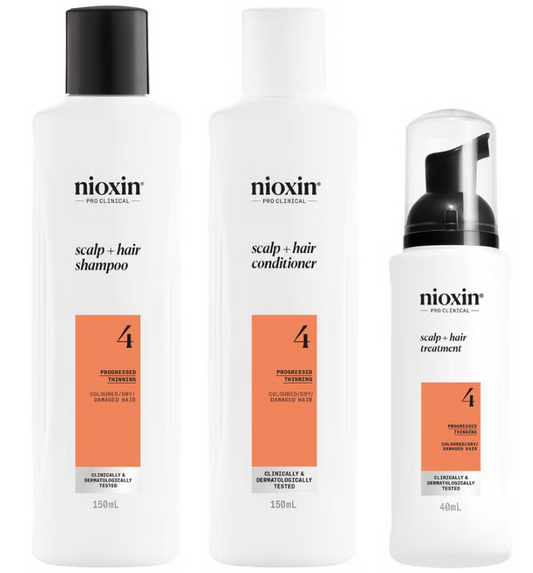 Nioxin Scalp and Hair Thickening System 4 for Coloured Dry and Damaged Hair with Progressed Thinning Kit
