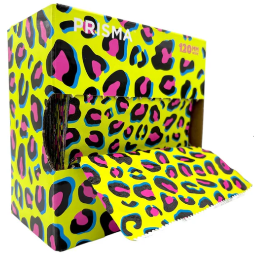 Prisma Pop Up Embossed Lumo Leopard Foil 120mm x 273mm 500 Sheets