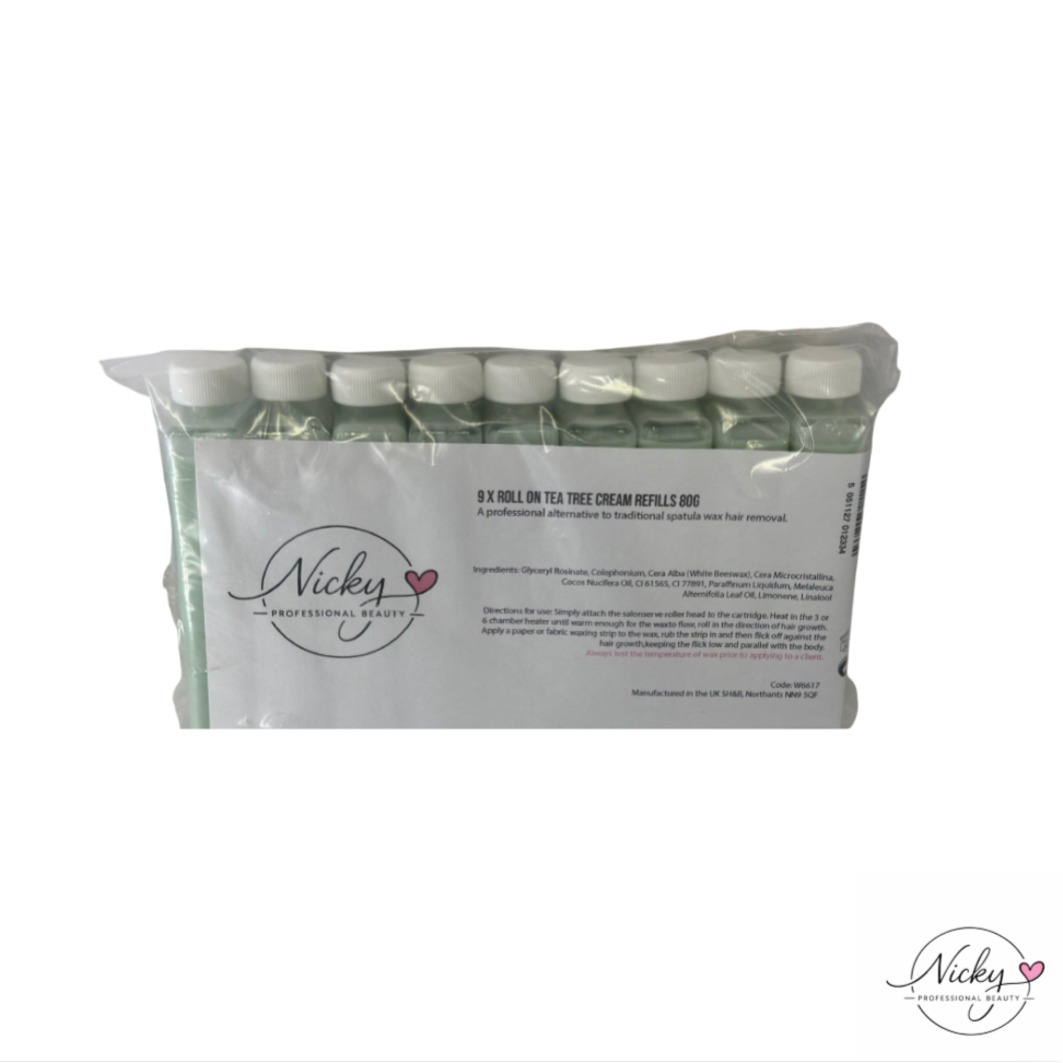 Tea Tree Wax Cartridge Refills by Nicky Professional Beauty (9x 80g)