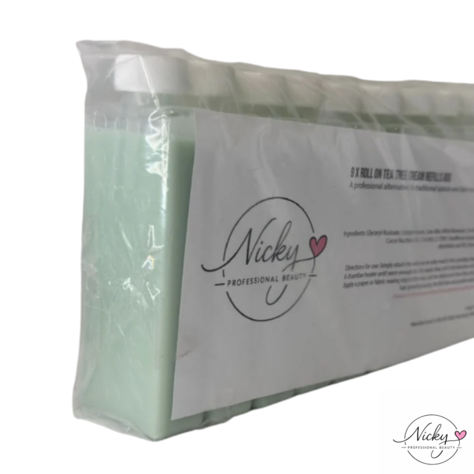 Tea Tree Wax Cartridge Refills by Nicky Professional Beauty (9x 80g)