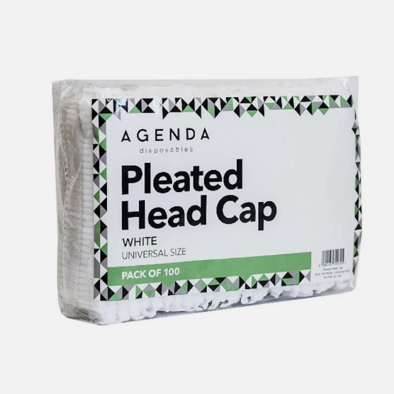 Agenda Disposable Pleated Head Caps 100PK