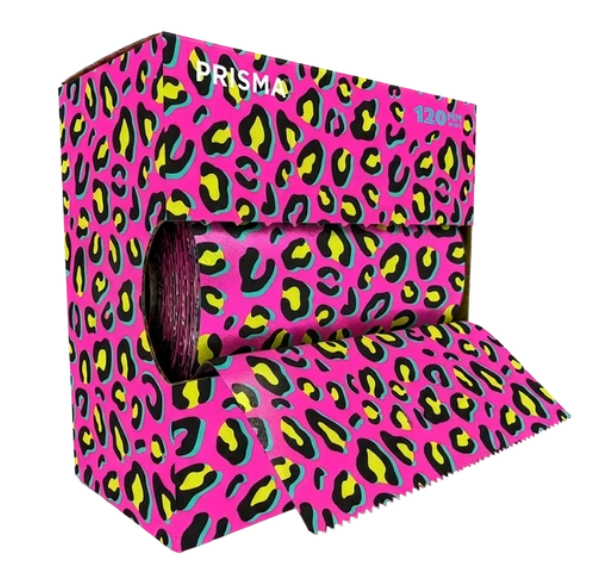 Prisma PopUp Embossed Foil - Lumo Leopard - Pink (120mm X 273mm)