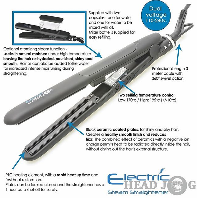 Electric Head Jog Steam Straightener BUNDLE