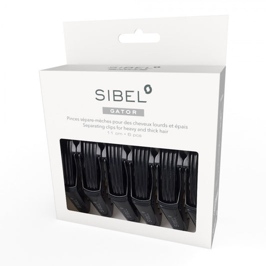 Sibel Gator Separating Clips for heavy and thick hair, 6 pcs/ 11 cm