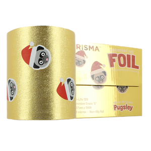 Prisma Embossed Foil - Pugsley Christmas Foil Gold 100M
