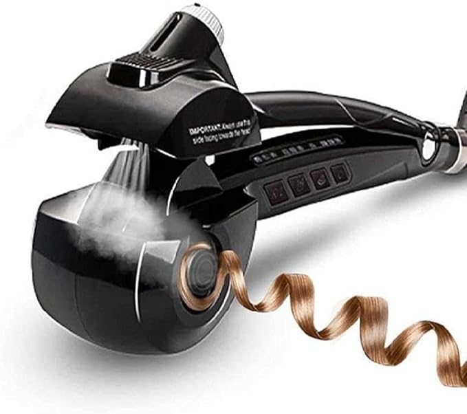 MakeMe Steam Curl – Automatic Steam Ceramic Curling Iron (Black)