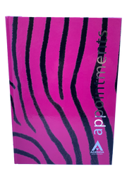 Appointments Book - 6 Column - Pink/Black Zebra Print