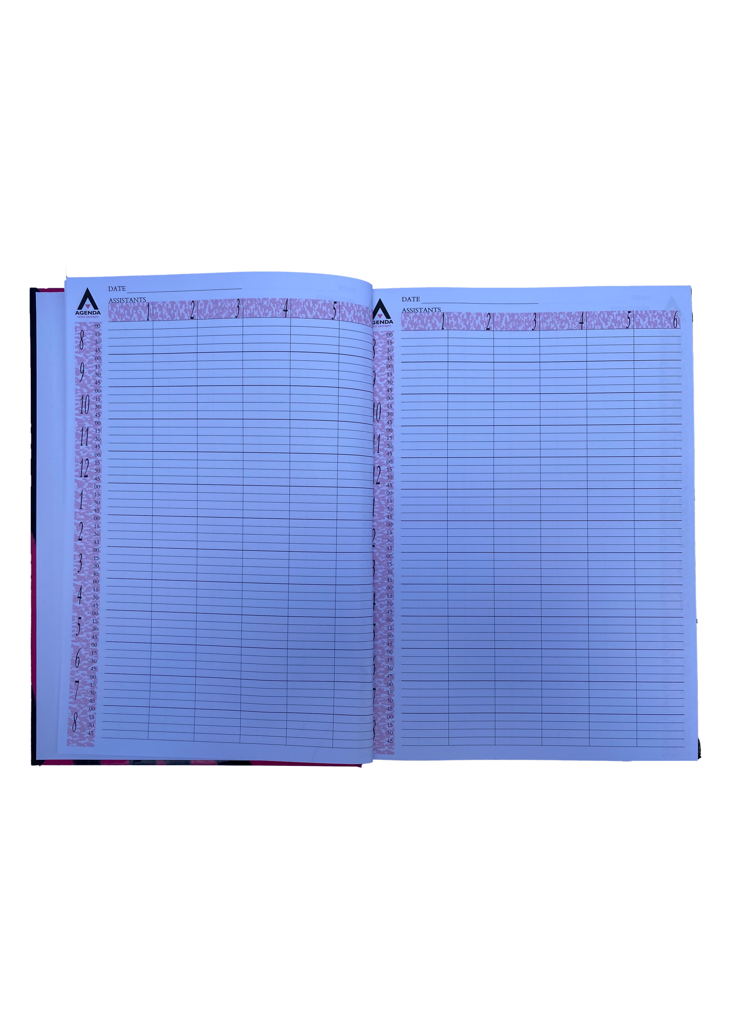 Appointments Book - 6 Column - Pink/Black Zebra Print