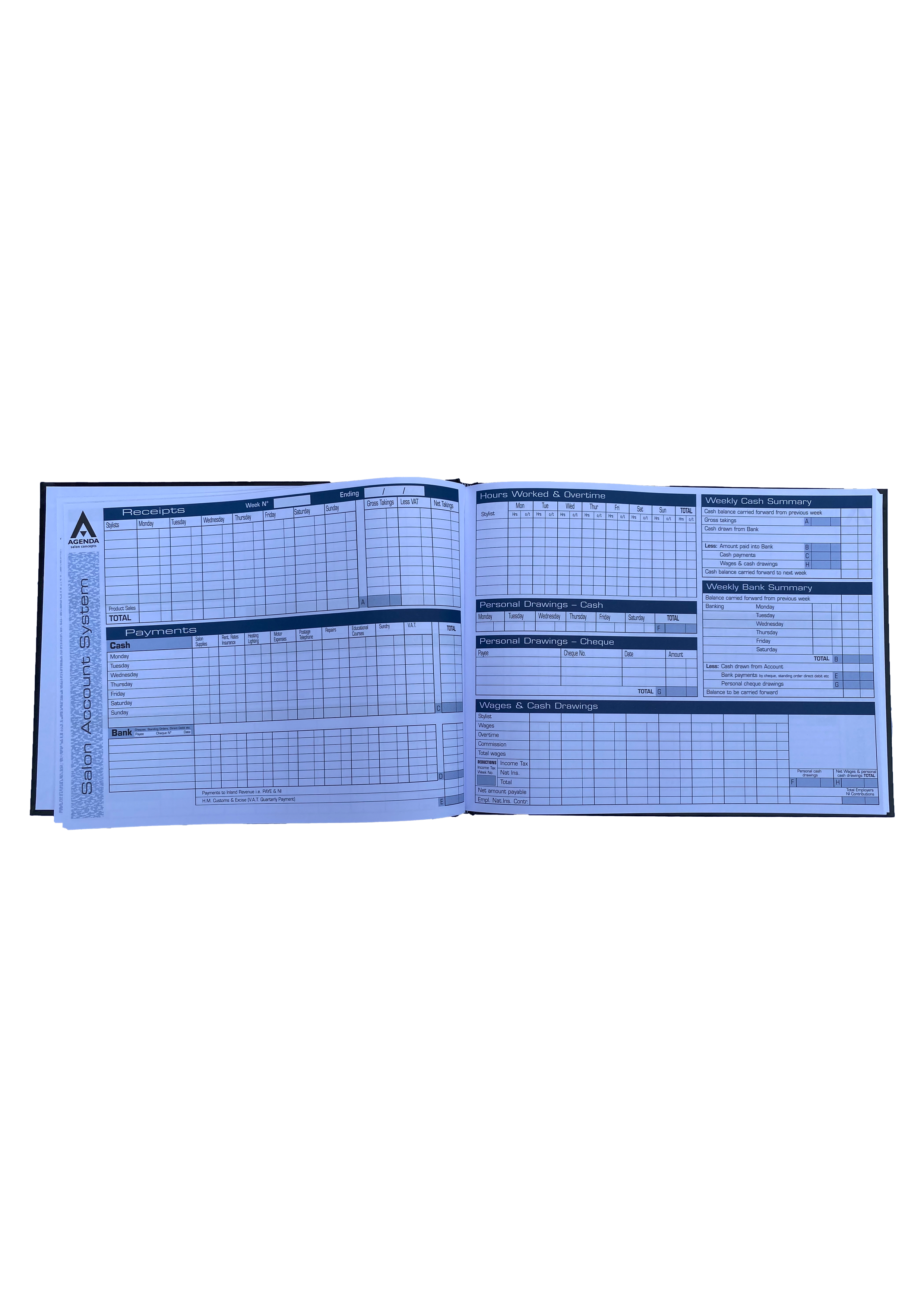 Agenda Salon Concepts Salon Account Book