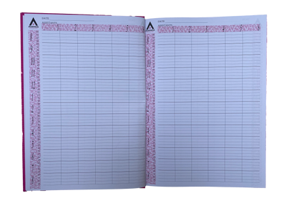 Pink Agenda appointment book 6 column