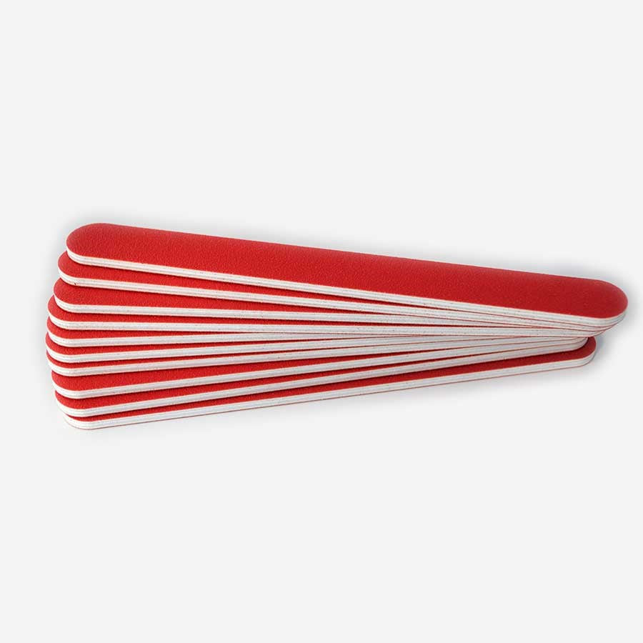 The Edge Red Mylar Nail File- Pack of 10- 80/80 Grit