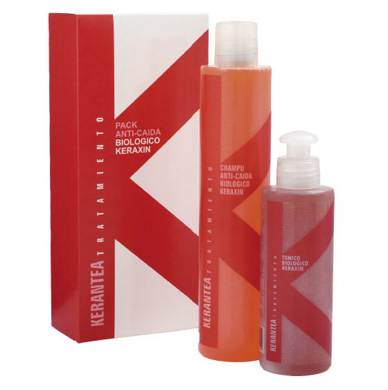 Kerantea Professional Tratamiento Pack Anti-Caida Boilogico Keraxin 400ml - Biologic Treatment Anti-Fall Keraxin Tonic and Shampoo