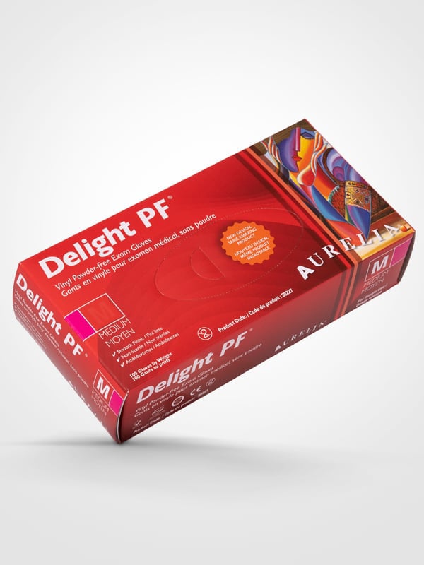 Delight Vinyl Clear Powder Free Gloves