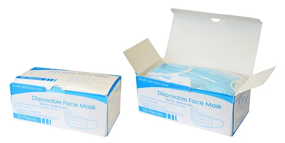 Loop Fastening Disposable Face Mask Box of 50