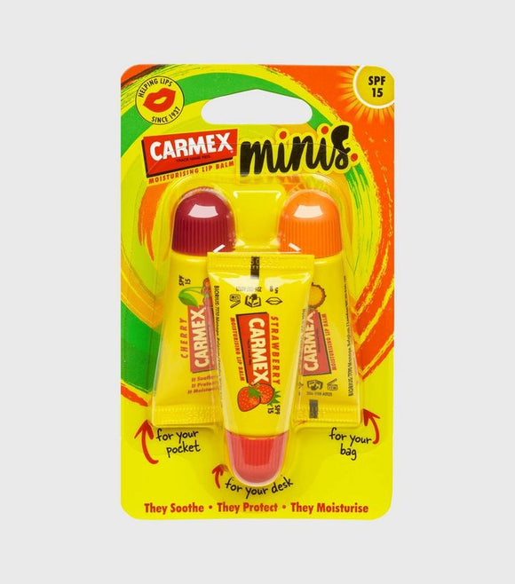 Carmex 3 Pack Mini Tube Lip Balms