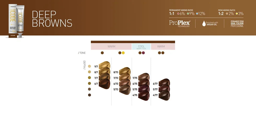 Advanced Colour code permanent/demi hair colour 60ml