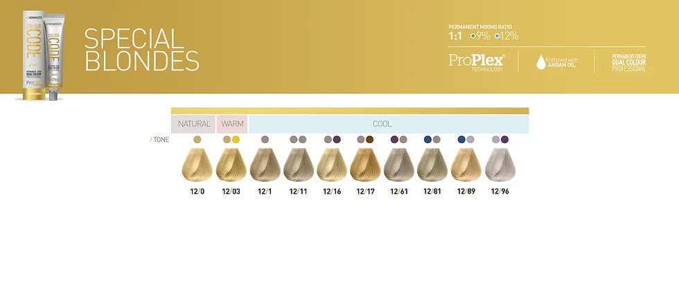 Advanced Colour code permanent/demi hair colour 60ml