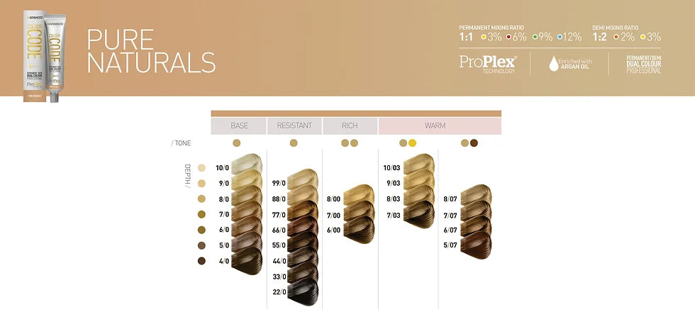 Advanced Colour code permanent/demi hair colour 60ml