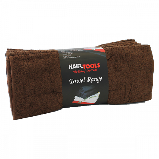 Hair Tools Brown Luxury Towel Range, Pack of 6