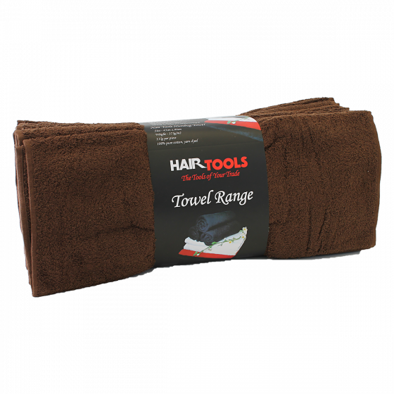Hair Tools Brown Luxury Towel Range, Pack of 6