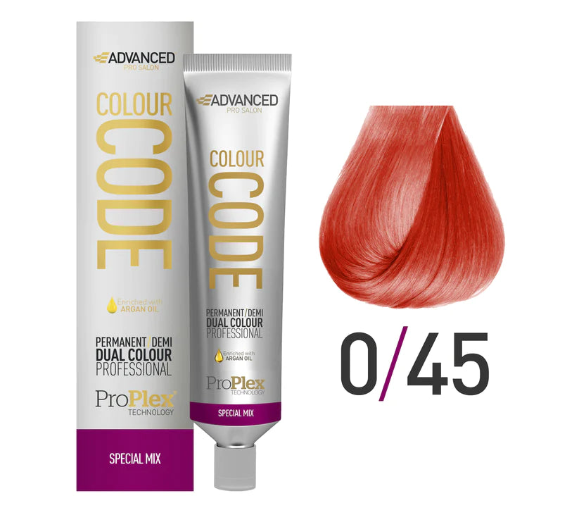 Colour code permenant/demi hair colour